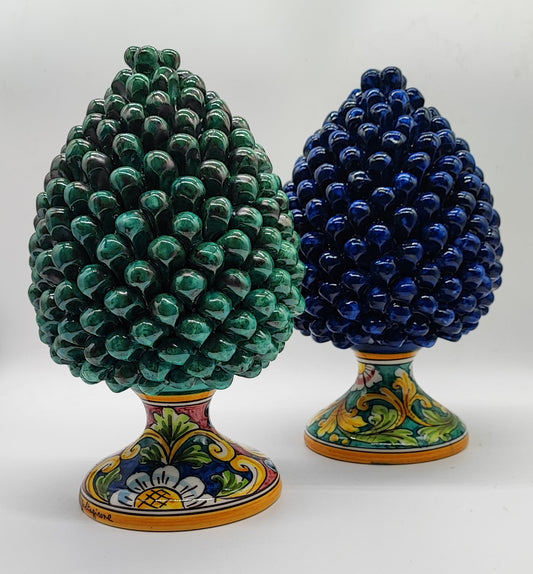 Handmade Sicilian Ceramic Pine Cone 27 cm – Caltagirone Pigna Decor