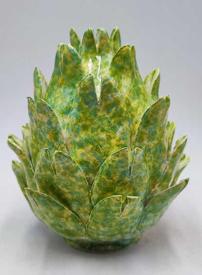 Caltagirone Ceramic Mother of Pearl Artichoke (15/16 cm) - Sicilian Craftsmanship
