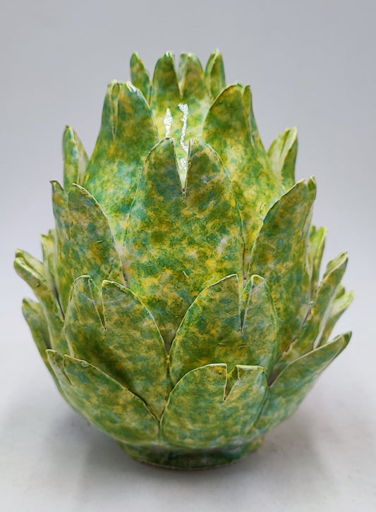 Caltagirone Ceramic Mother of Pearl Artichoke (15/16 cm) - Sicilian Craftsmanship