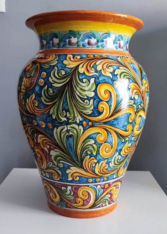 Caltagirone ceramic umbrella stand