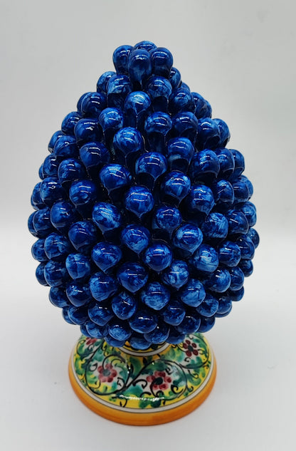 Handmade Sicilian Ceramic Pine Cone 26 cm – Yellow or Cobalt Blue Pigna Decor