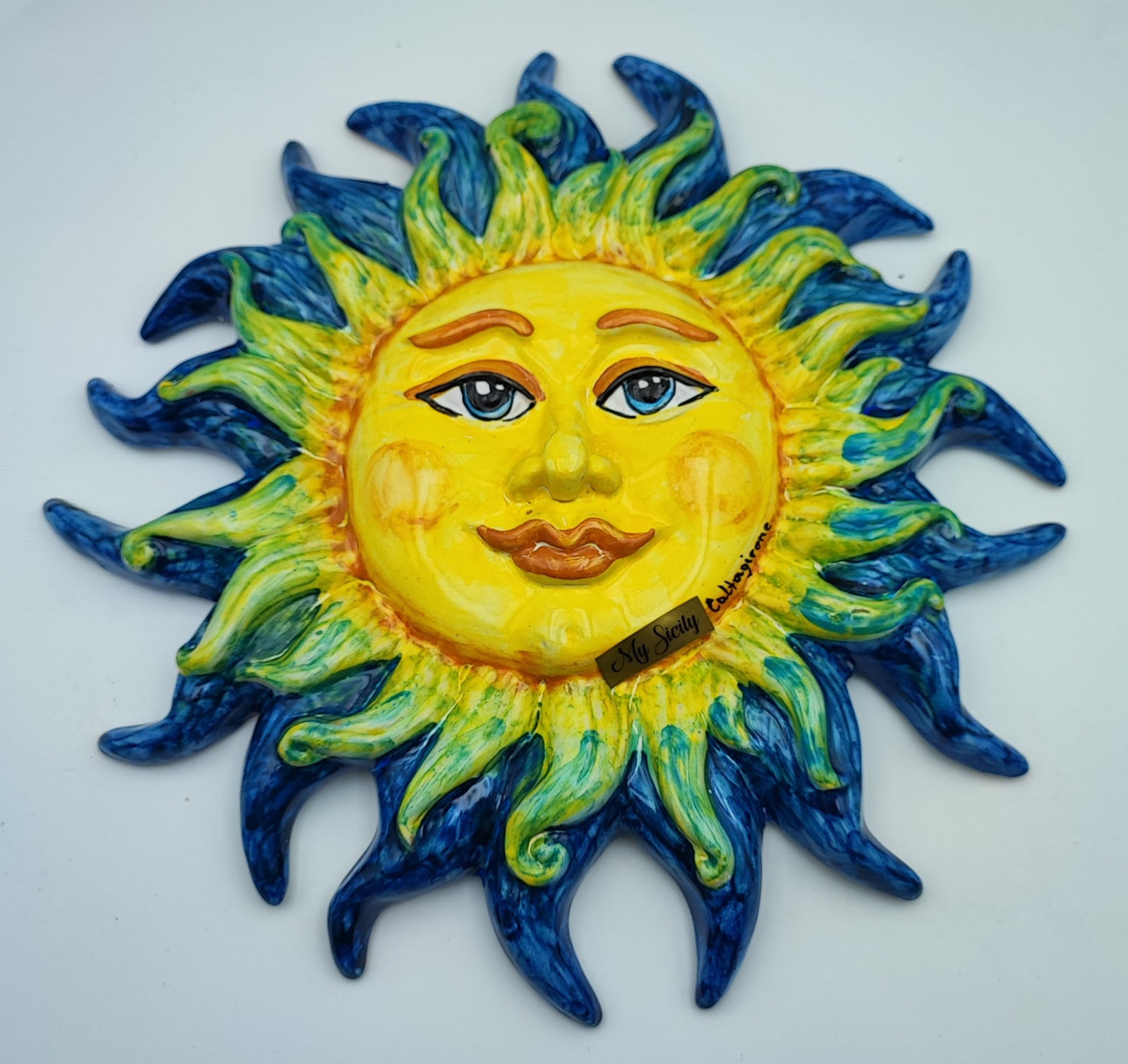 Handcrafted Ceramica di Caltagirone Sun