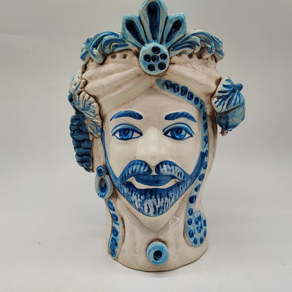 Handcrafted Ceramica di Caltagirone Sicilian Moorish Heads