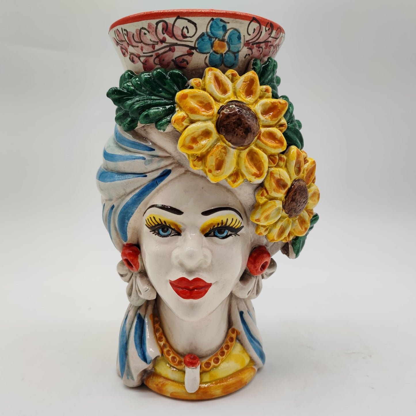 Handcrafted Ceramica di Caltagirone Sicilian Moorish Heads