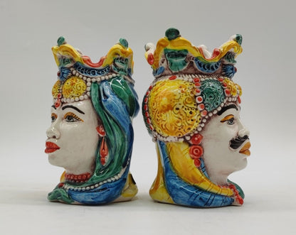 Ceramica di Caltagirone "Sicilian (Emiro Model) Moorish Heads."