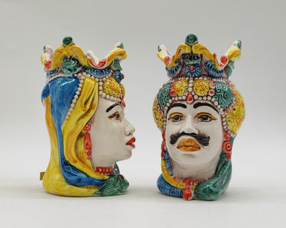 Ceramica di Caltagirone "Sicilian (Emiro Model) Moorish Heads."