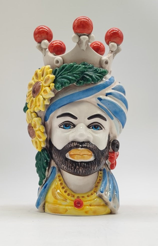 Handcrafted Ceramica di Caltagirone Sicilian Moorish Heads