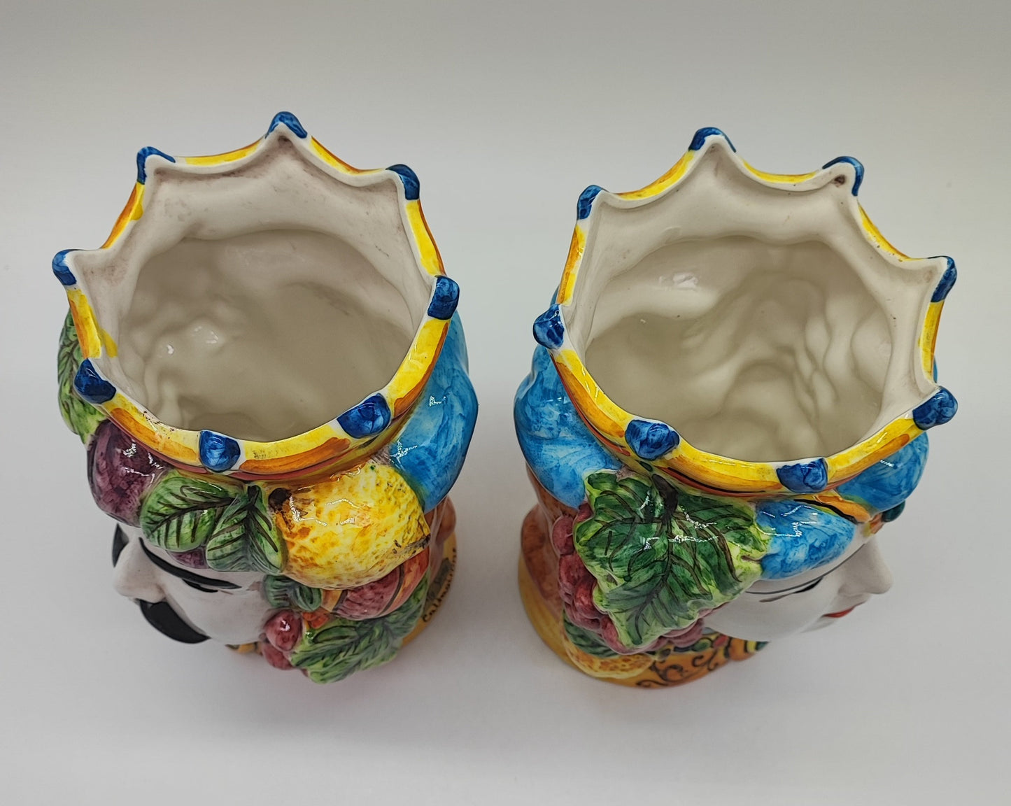 Handcrafted Ceramica di Caltagirone Sicilian Moorish Heads