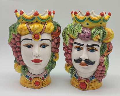 Ceramica di Caltagirone "Sicilian (Greche Model) Moorish Heads"