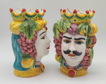 Ceramica di Caltagirone "Sicilian (Greche Model) Moorish Heads"