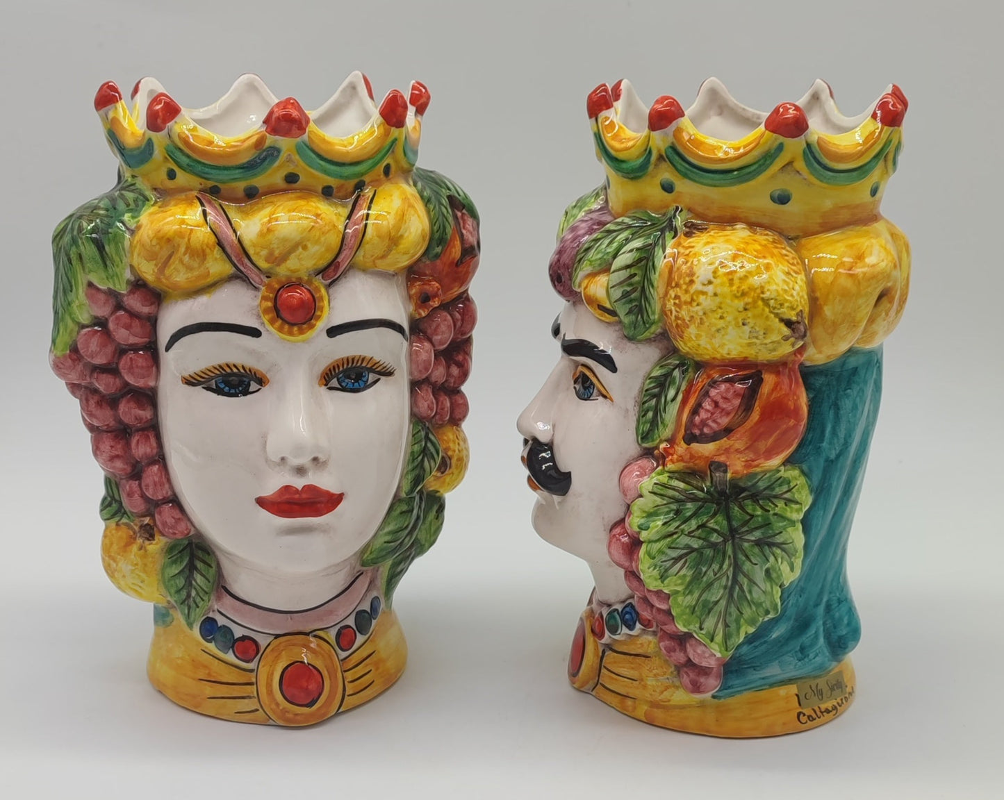 Ceramica di Caltagirone "Sicilian (Greche Model) Moorish Heads"