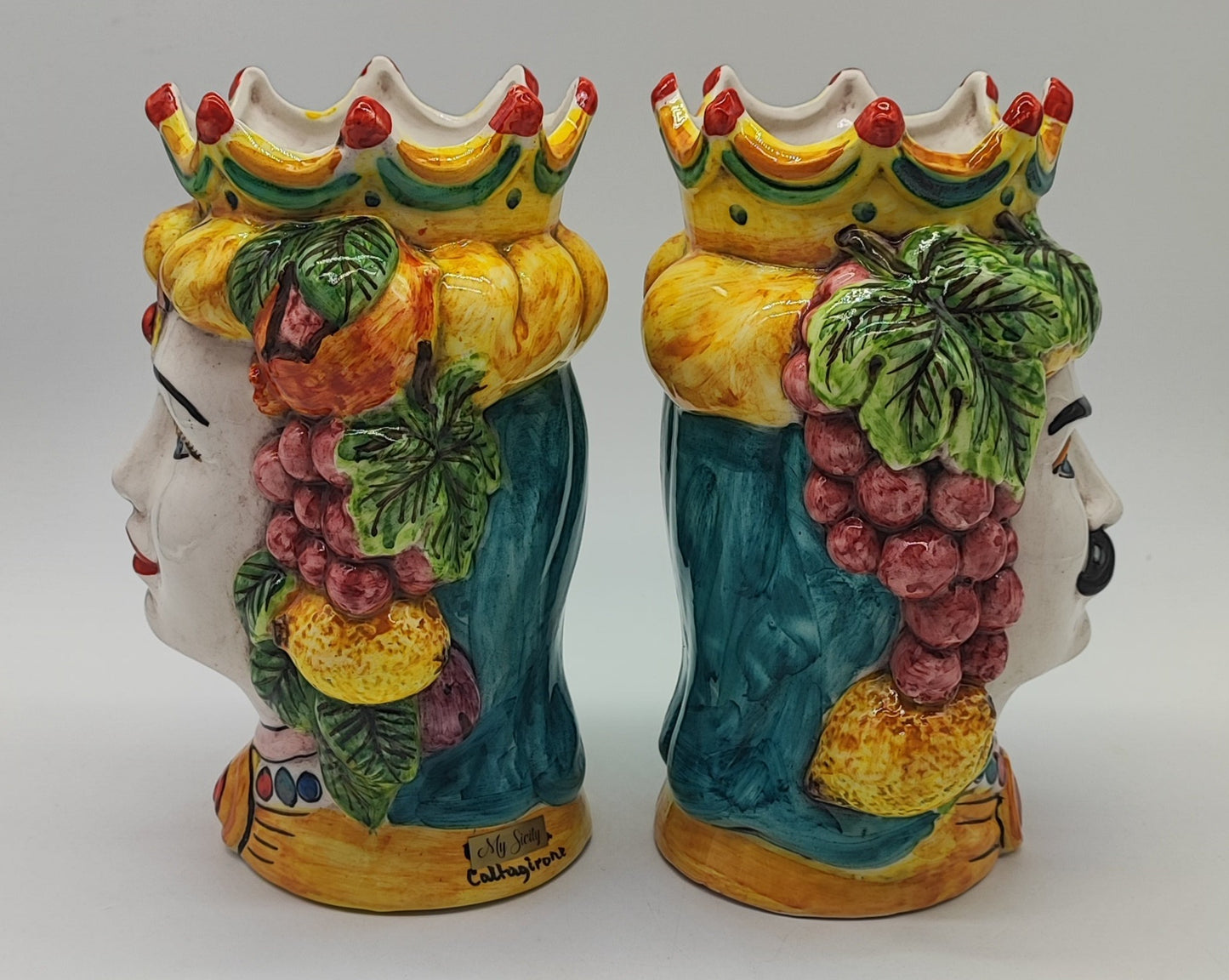 Ceramica di Caltagirone "Sicilian (Greche Model) Moorish Heads"