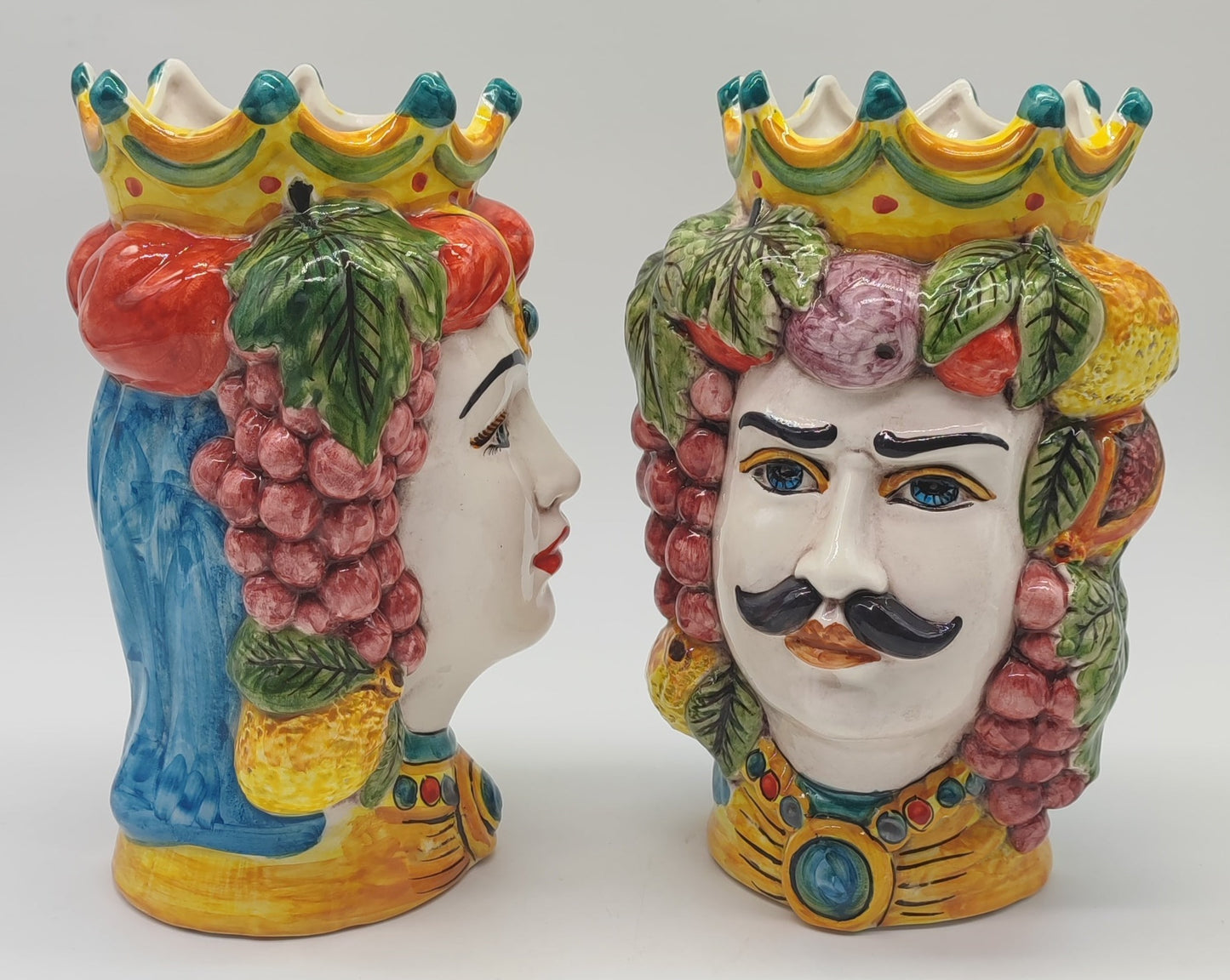 Ceramica di Caltagirone "Sicilian (Greche Model) Moorish Heads"