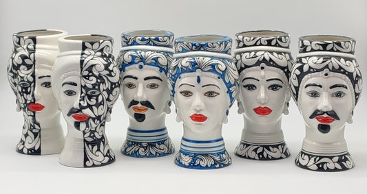 Handmade Ceramica di Caltagirone (Modern) Moorish Heads