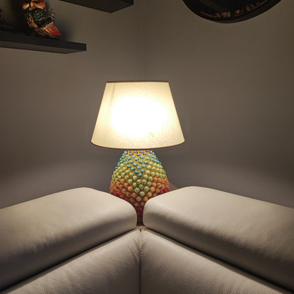 Sicilian Pine Ceramic Lamp of Caltagirone 55cm