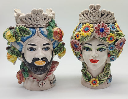 Ceramica di Caltagirone "Teste di Moro Siciliane (Serie Stagioni)"