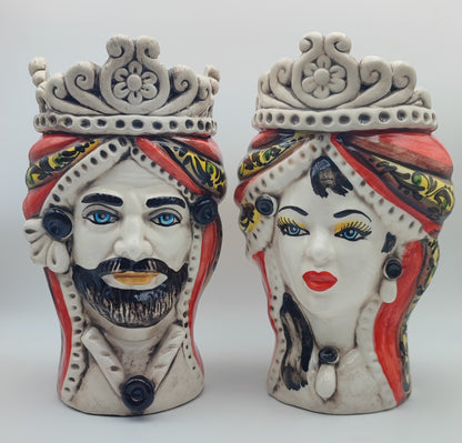 Ceramica di Caltagirone "Sicilian (Normanne Model) Moorish Heads"