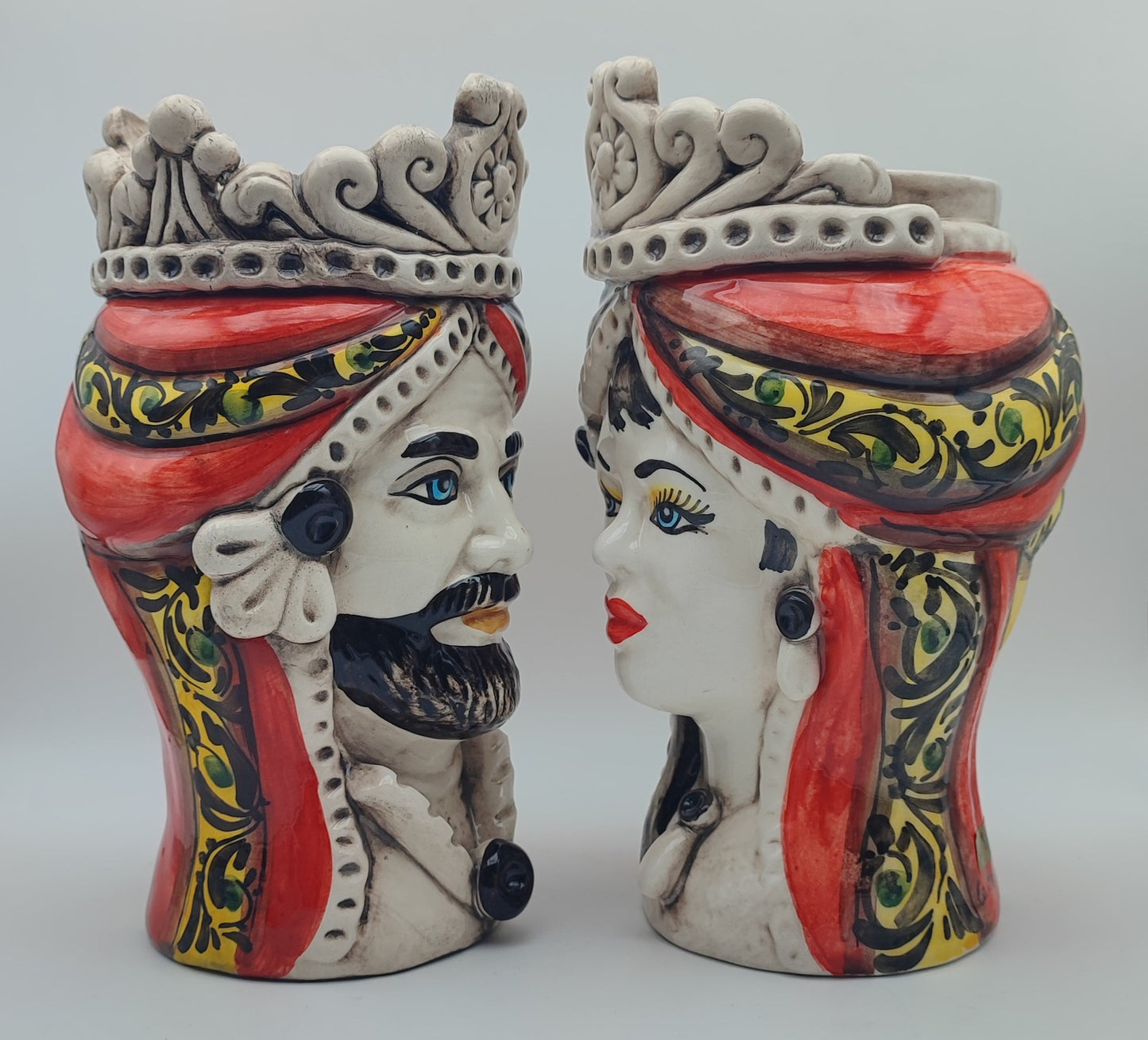 Ceramica di Caltagirone "Sicilian (Normanne Model) Moorish Heads"