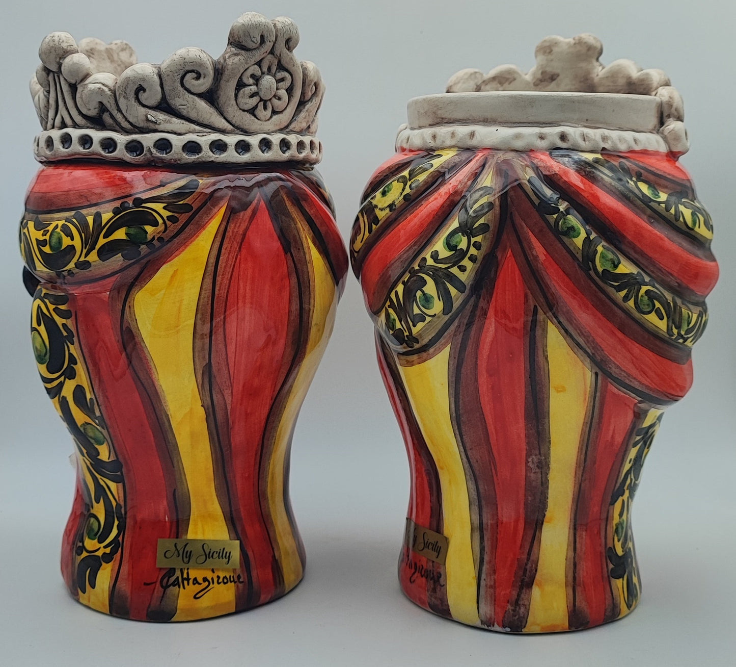 Ceramica di Caltagirone "Sicilian (Normanne Model) Moorish Heads"