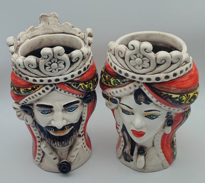 Ceramica di Caltagirone "Sicilian (Normanne Model) Moorish Heads"