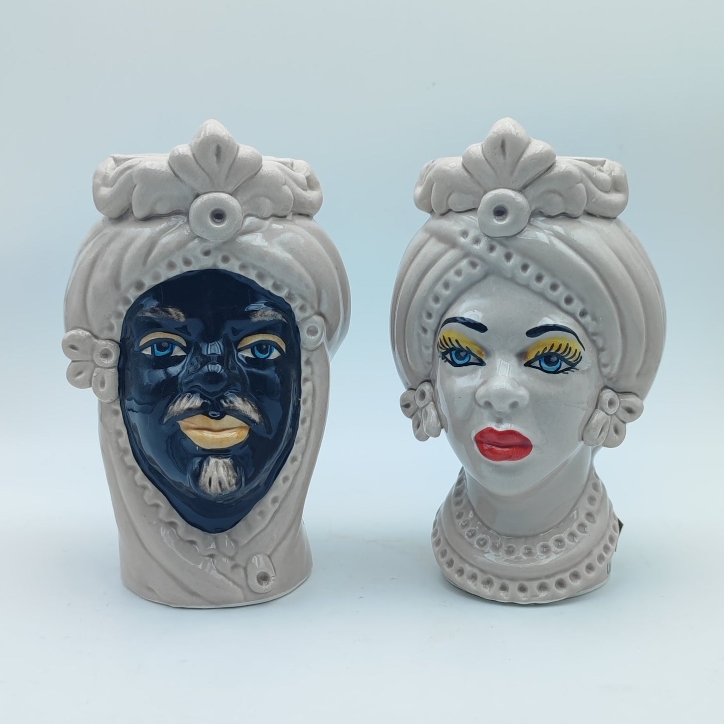 Ceramica di Caltagirone "Sicilian (Arab Model) Moorish Heads."