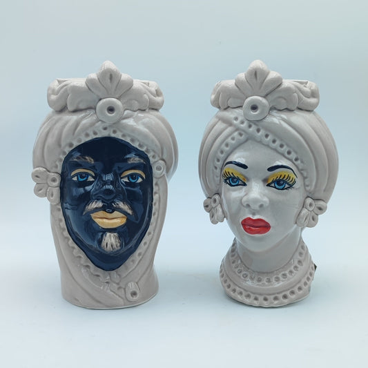 Ceramica di Caltagirone "Sicilian (Arab Model) Moorish Heads."