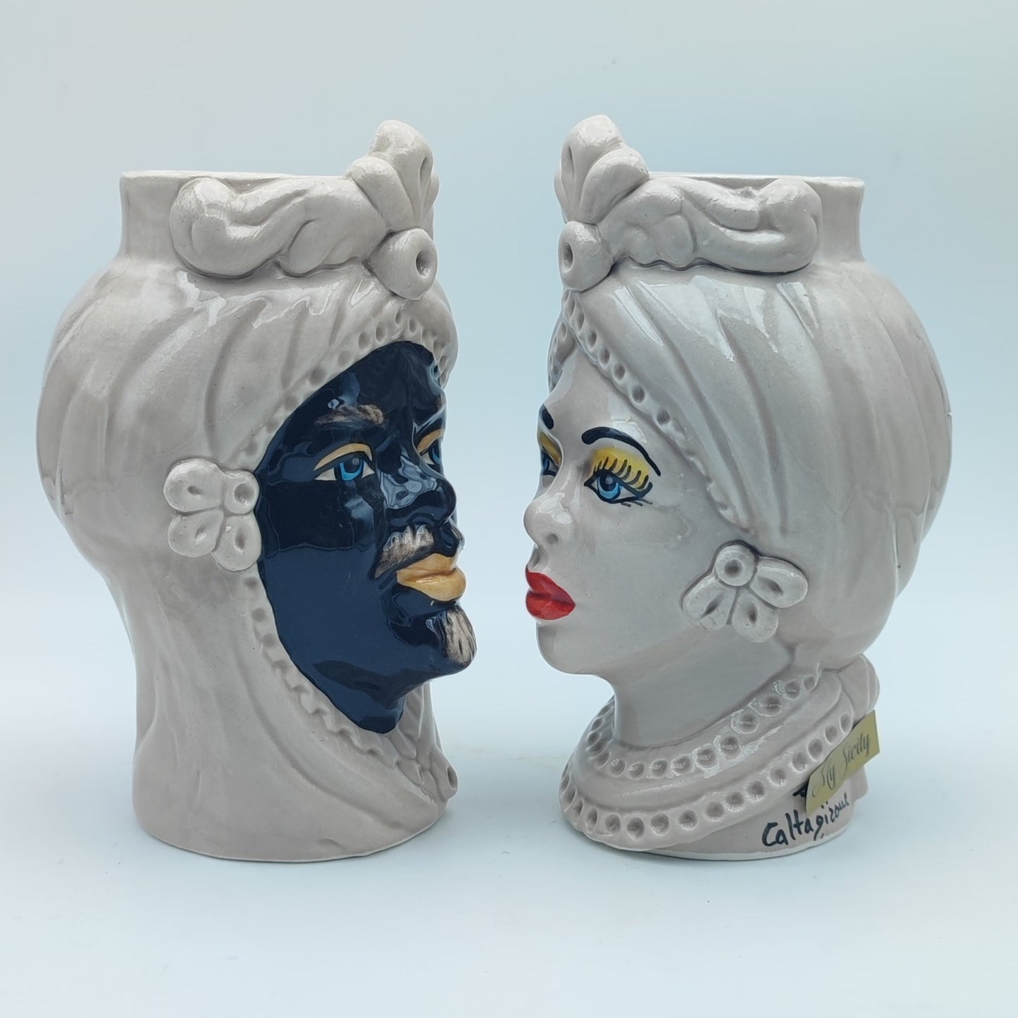 Ceramica di Caltagirone "Sicilian (Arab Model) Moorish Heads."