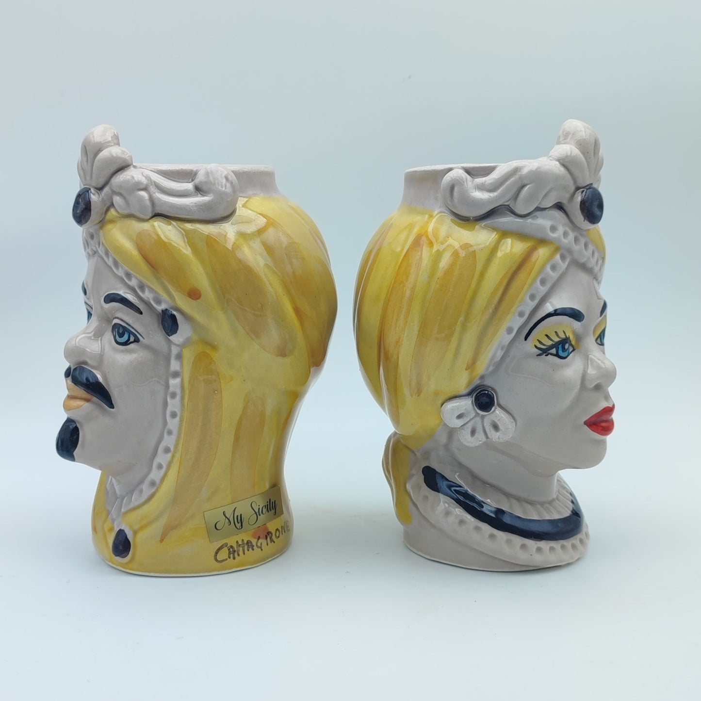 Ceramica di Caltagirone "Sicilian (Arab Model) Moorish Heads."