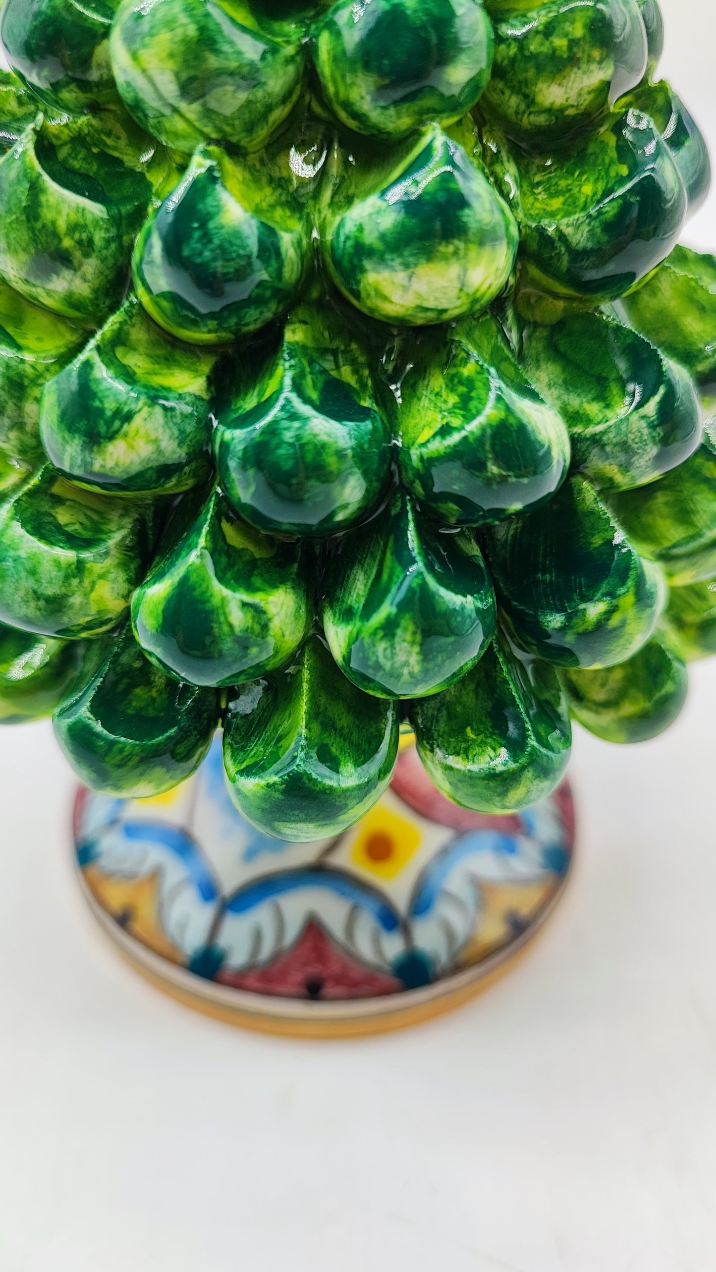 Sicilian ceramic Xmas pine cone, hand made 17cm