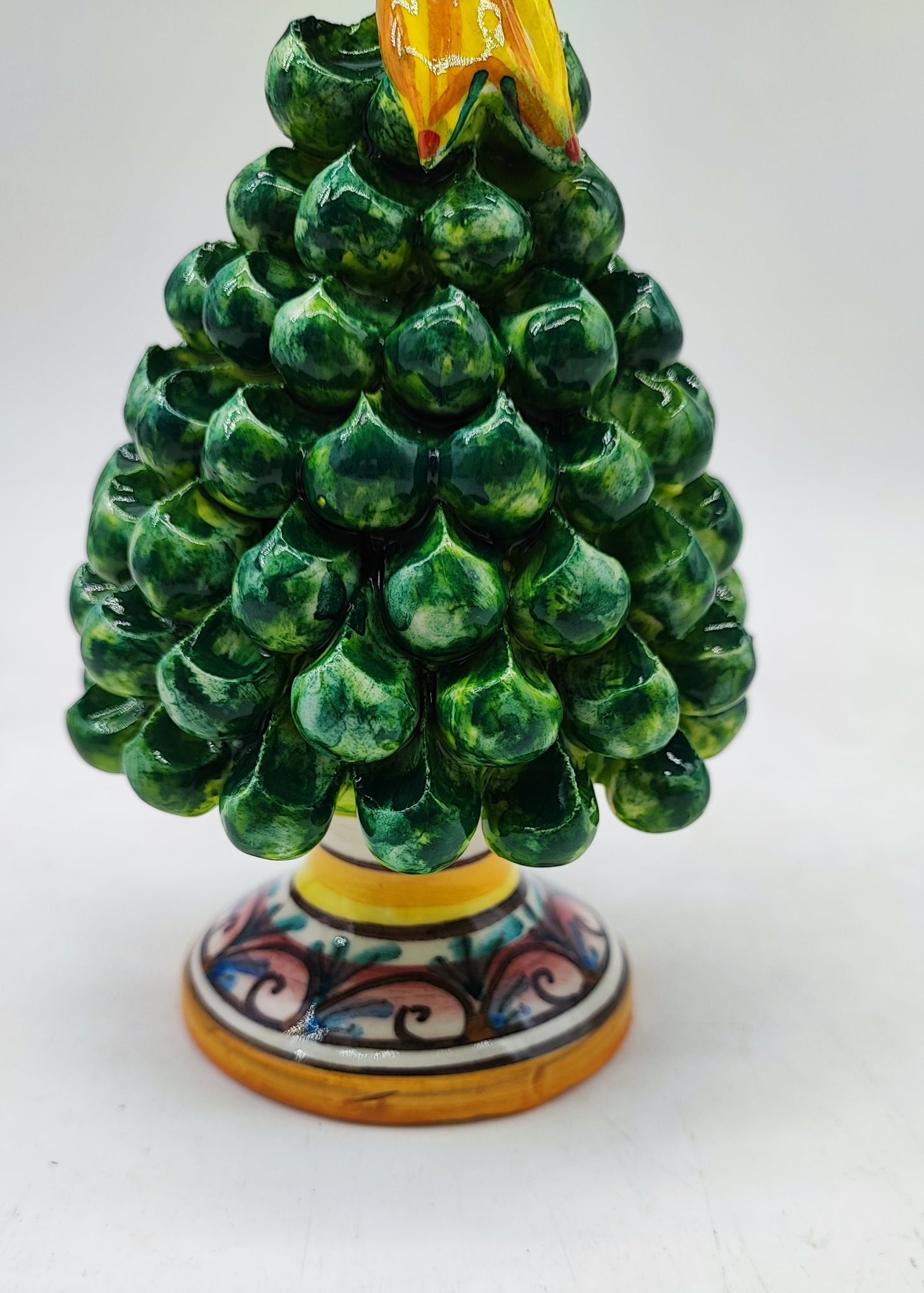 Sicilian ceramic Xmas pine cone, hand made 17cm