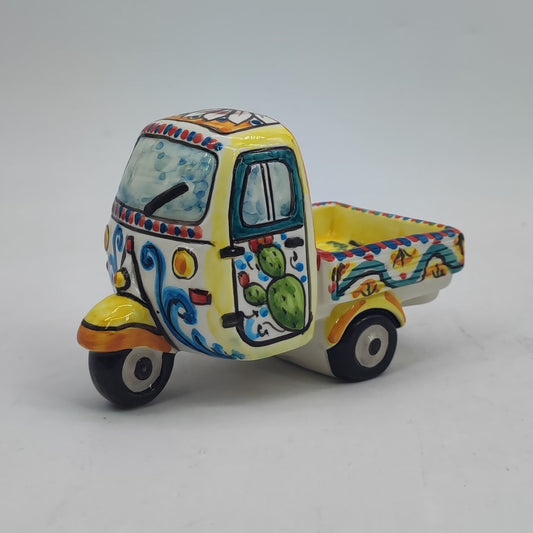 Handcrafted 13x9cm Caltagirone Piaggio Ape Ceramic Favor