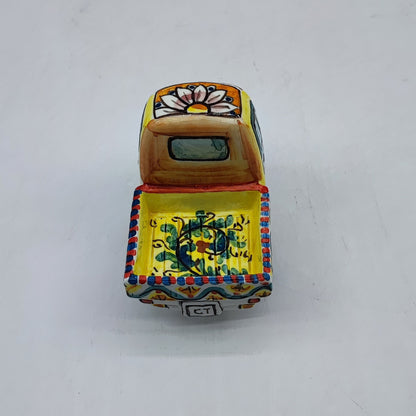 Handcrafted 13x9cm Caltagirone Piaggio Ape Ceramic Favor