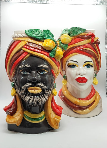 Ceramica di Caltagirone Sicilian Moorish Heads