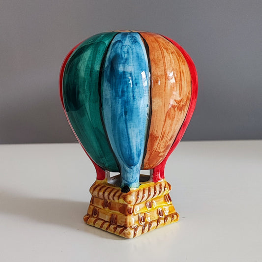 Handcrafted 12cm Caltagirone Hot Air Balloon Ceramic Favor