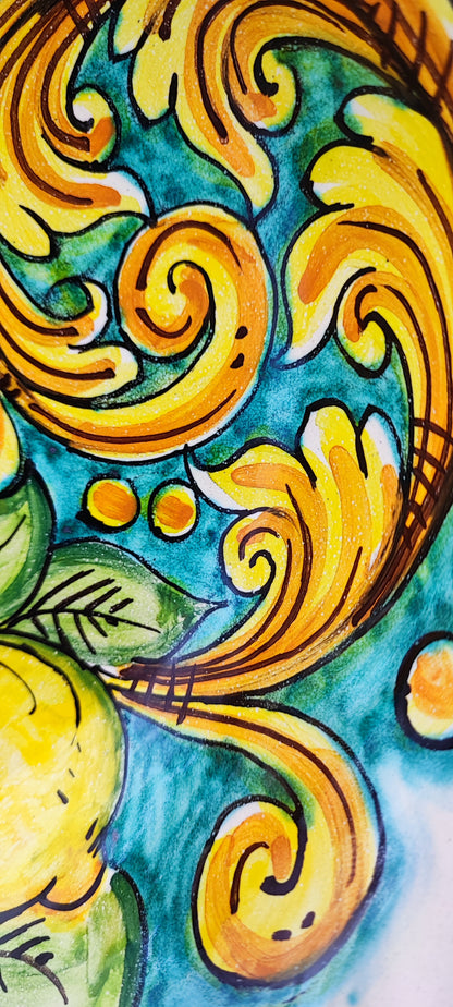Centrotavola Smerlato, ceramica Caltagirone