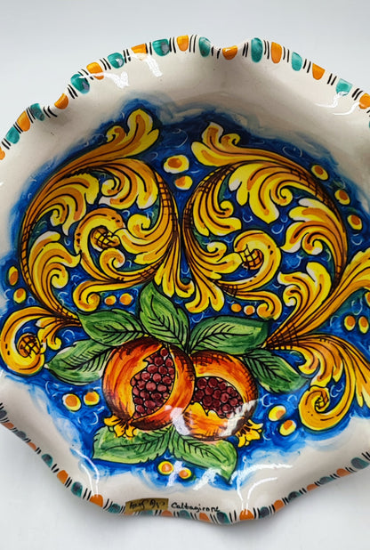 Centrotavola Smerlato, ceramica Caltagirone
