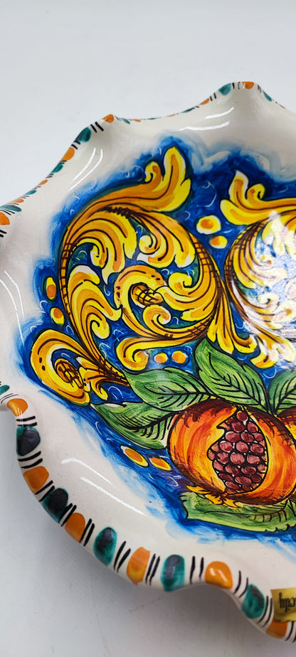 Centrotavola Smerlato, ceramica Caltagirone