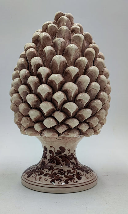Handcrafted Ceramic Pine Cone - Stunning Art Piece for Home Decor Enthusiasts, andwith decorative base 26/27 cm approx