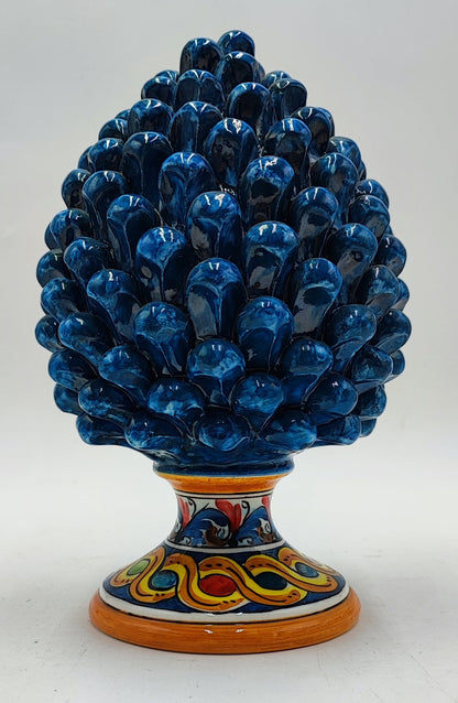 Handcrafted Ceramic Pine Cone - Stunning Art Piece for Home Decor Enthusiasts, andwith decorative base 26/27 cm approx