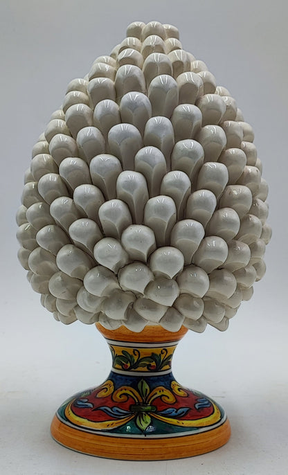 Handcrafted Ceramic Pine Cone - Stunning Art Piece for Home Decor Enthusiasts, andwith decorative base 26/27 cm approx