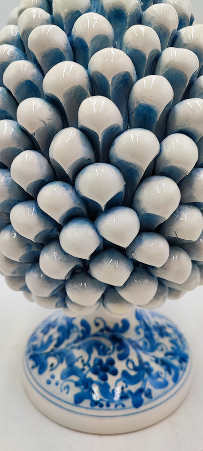 Handcrafted Ceramic Pine Cone - Stunning Art Piece for Home Decor Enthusiasts, andwith decorative base 26/27 cm approx