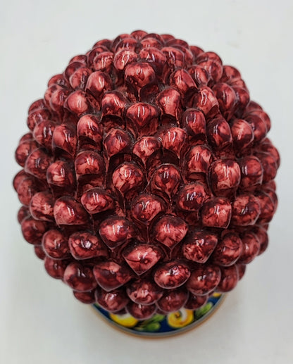 Handcrafted Ceramic Pine Cone - Stunning Art Piece for Home Decor Enthusiasts, andwith decorative base 25/26 cm approx