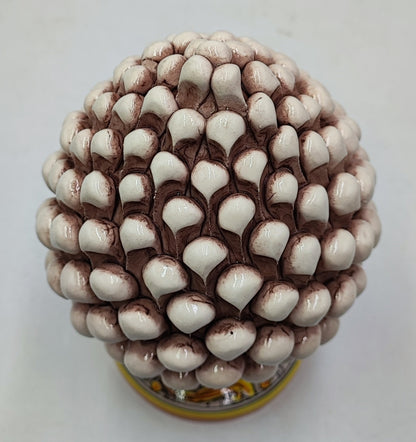 Handcrafted Ceramic Pine Cone - Stunning Art Piece for Home Decor Enthusiasts, andwith decorative base 25/26 cm approx