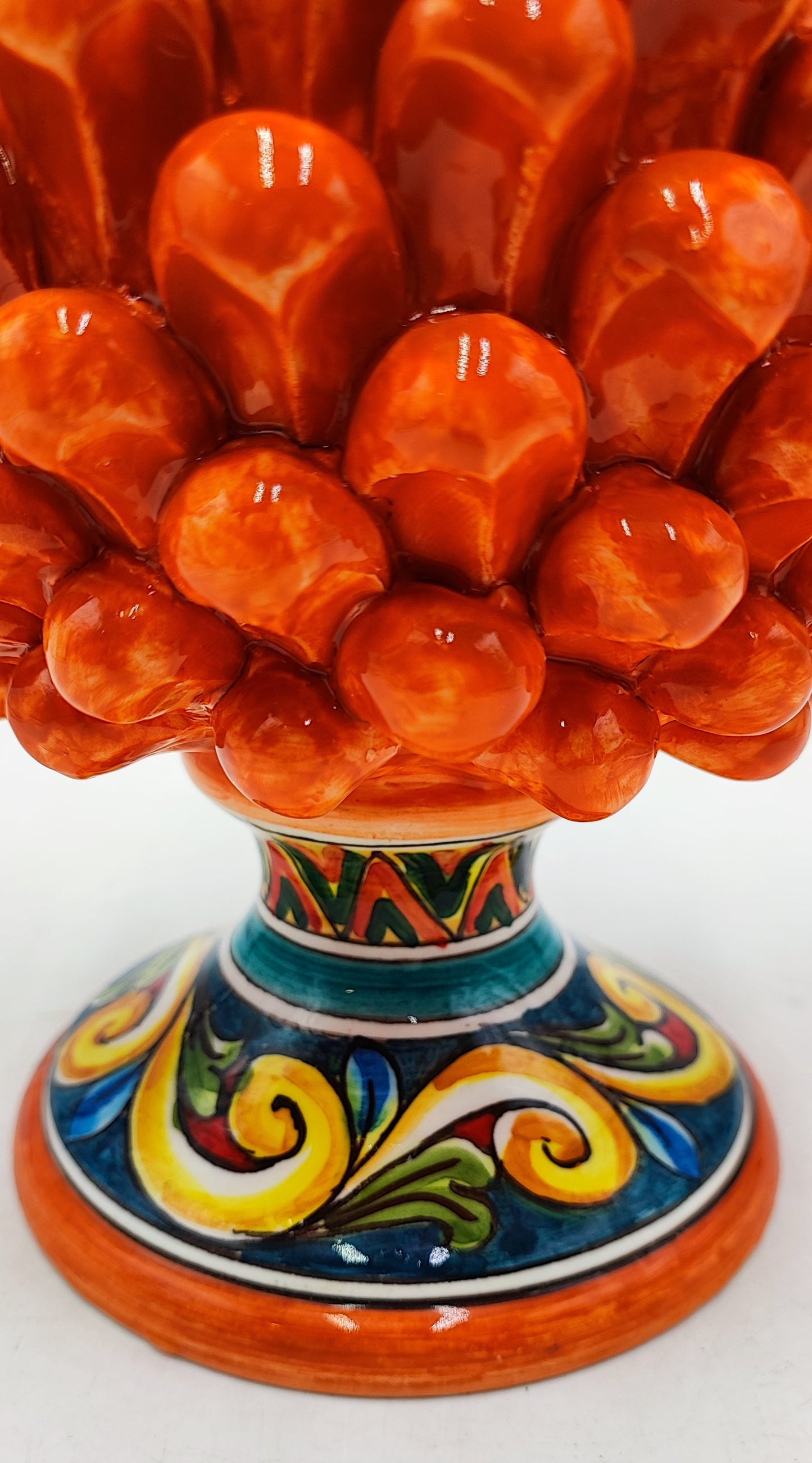 Handcrafted Ceramic Pine Cone - Stunning Art Piece for Home Decor Enthusiasts, andwith decorative base 26/27 cm approx