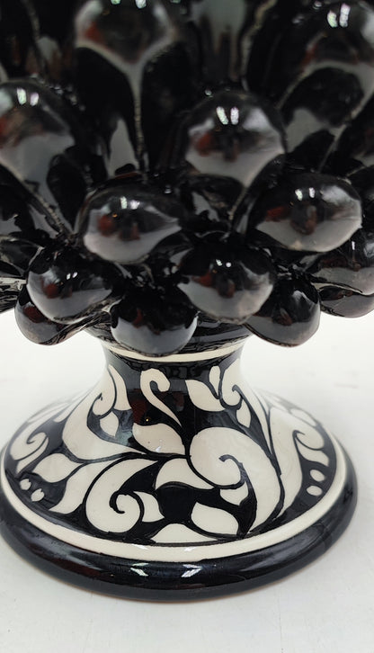 Handcrafted Ceramic Pine Cone - Stunning Art Piece for Home Decor Enthusiasts, andwith decorative base 26/27 cm approx