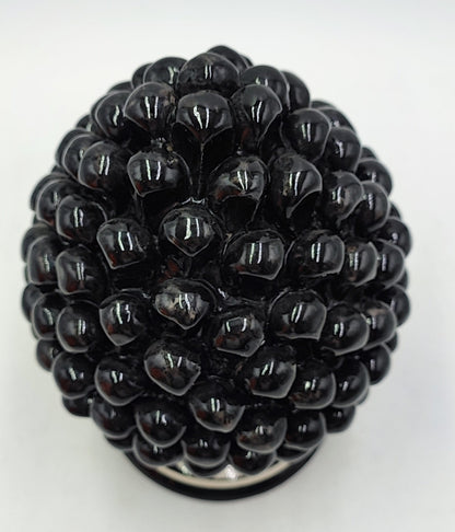 Handcrafted Ceramic Pine Cone - Stunning Art Piece for Home Decor Enthusiasts, andwith decorative base 26/27 cm approx