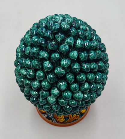 Handcrafted Ceramic Pine Cone - Stunning Art Piece for Home Decor Enthusiasts, andwith decorative base 32/33 cm approx