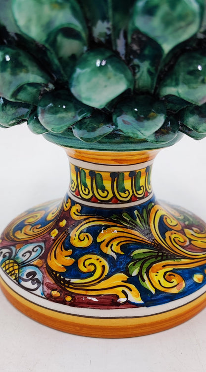 Handcrafted Ceramic Pine Cone - Stunning Art Piece for Home Decor Enthusiasts, and with decorative base 30/31 cm approx
