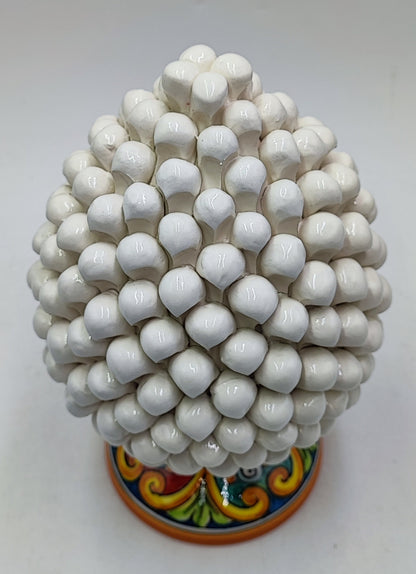 Handcrafted Ceramic Pine Cone - Stunning Art Piece for Home Decor Enthusiasts, andwith decorative base 26/27 cm approx