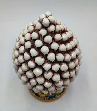 Handcrafted Ceramic Pine Cone - Stunning Art Piece for Home Decor Enthusiasts, andwith decorative base 26/27 cm approx